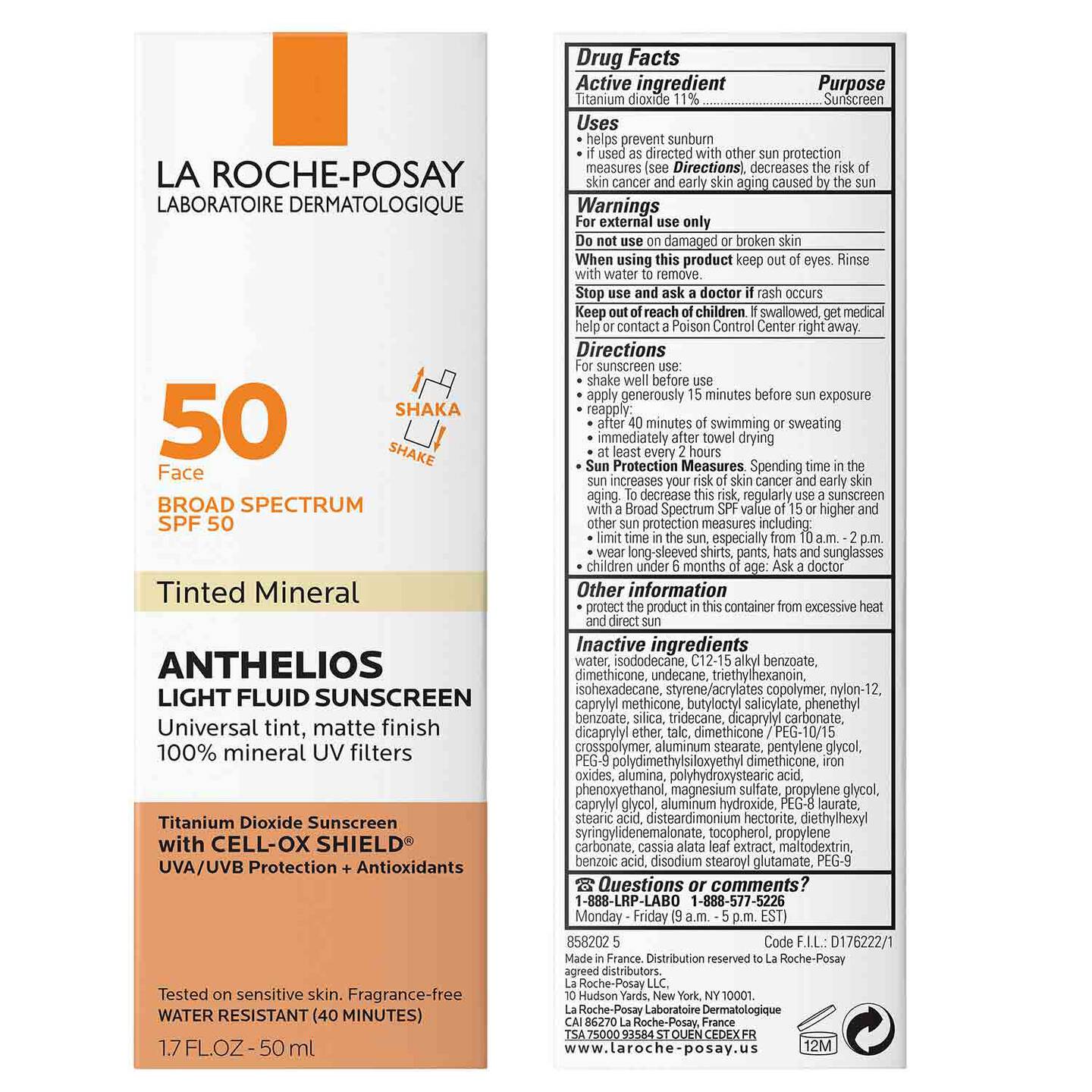 Anthelios Mineral Tinted Sunscreen for Face with SPF 50ml