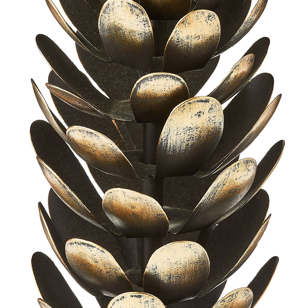 Large Brown and Gold Iron Pinecone Christmas Taper Candle Holder, 9", by Holiday Time