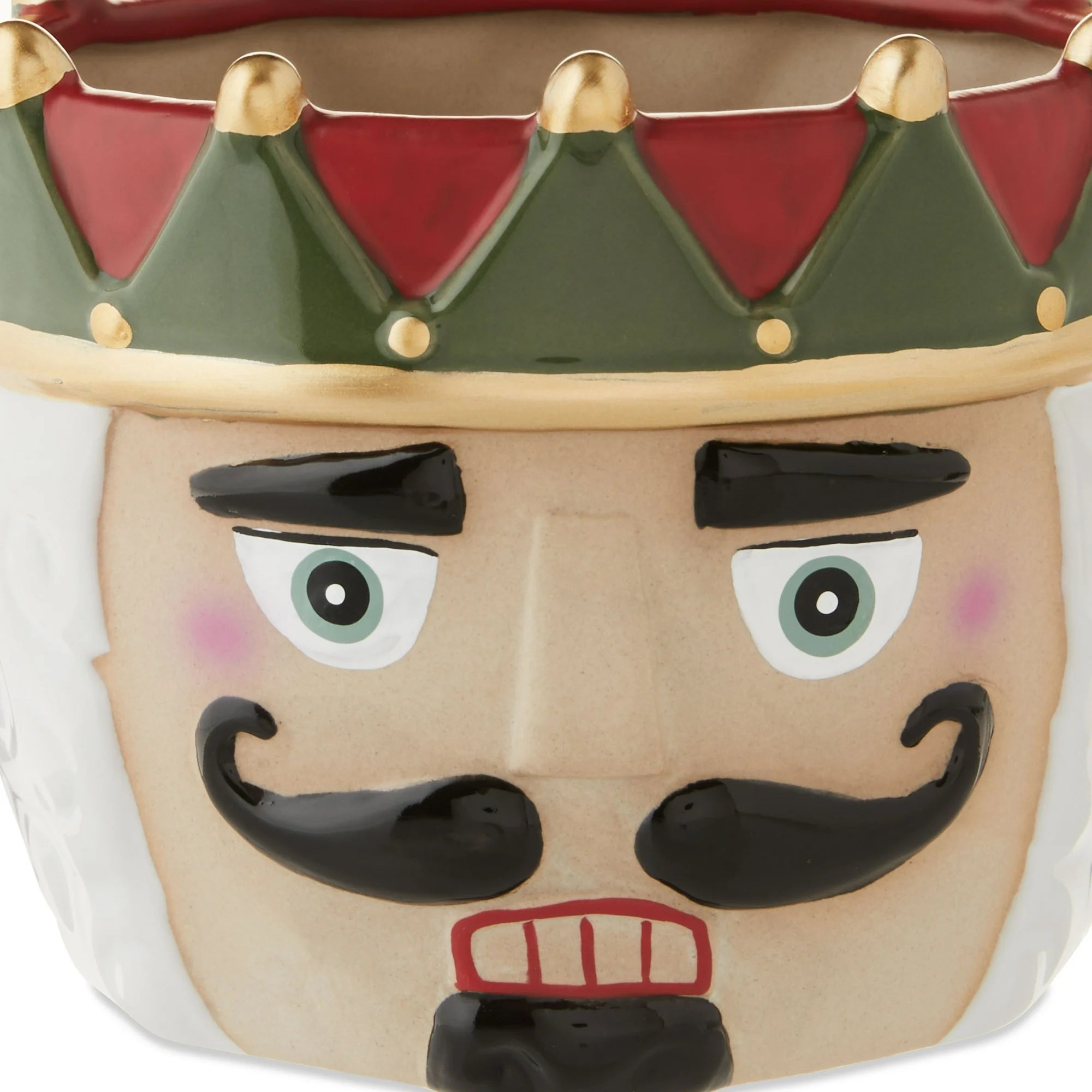Ceramic Nutcracker Decorative Pot Christmas Decoration, Multicolor, 3.75", by Holiday Time