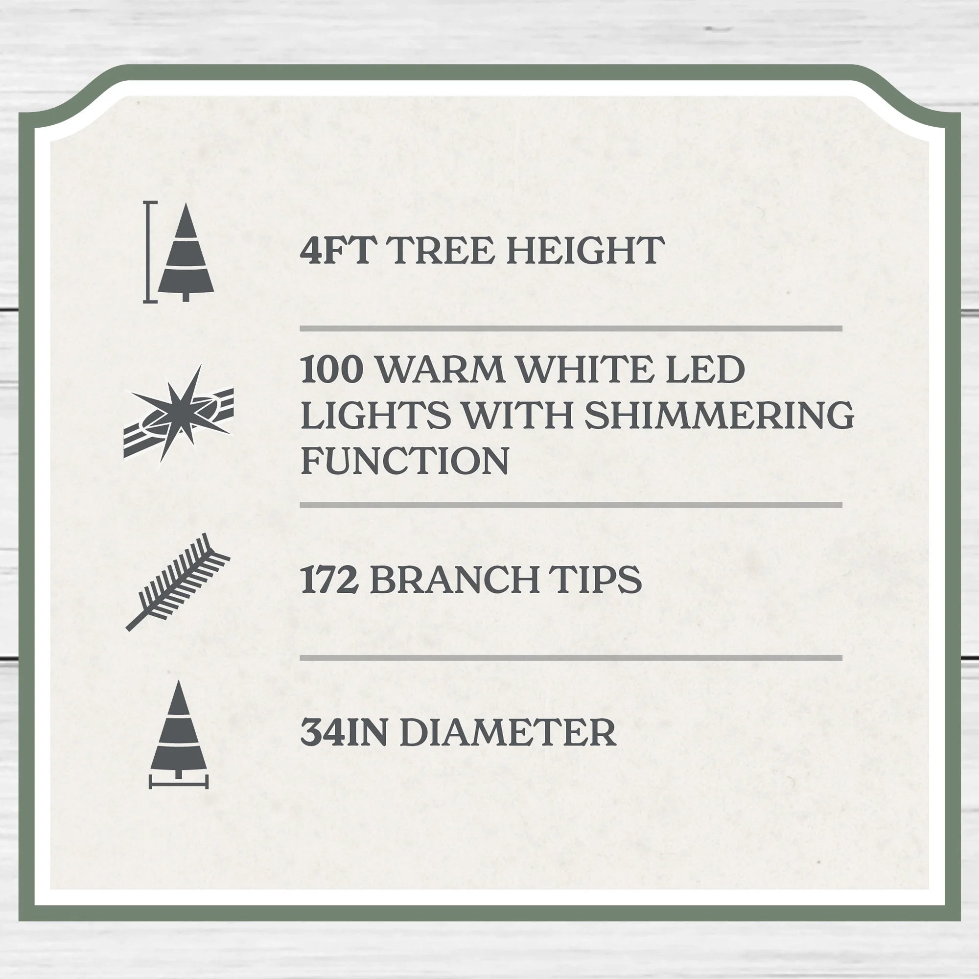 4' Pre-Lit Green Cypress Artificial Christmas Potted Tree with 100 Warm White Twinkle LED Lights, by My Texas House