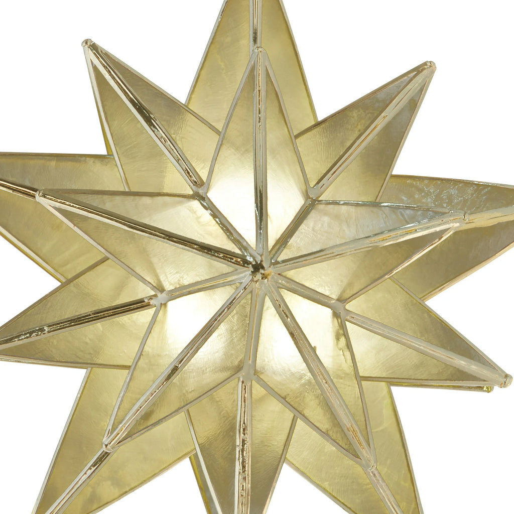 LED Capiz Star Christmas Tree Topper, Gold, [Size], by Holiday Time