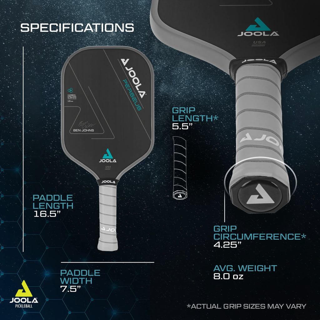 JOOLA Ben Johns Perseus CFS 16mm Pickleball Paddle, Black