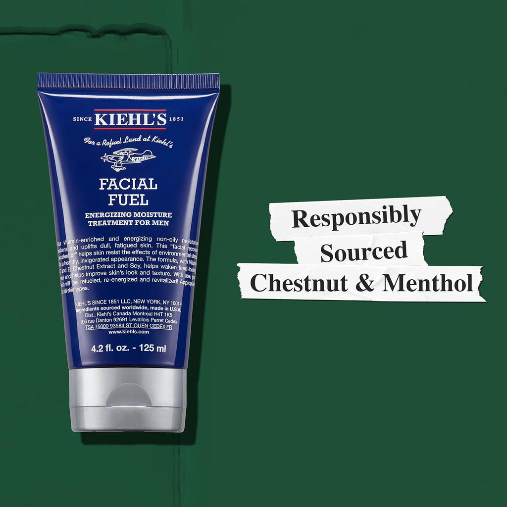 Kiehl's Facial Fuel Moisturizer, Men's Face Cream, with Vitamin C and Caffeine
