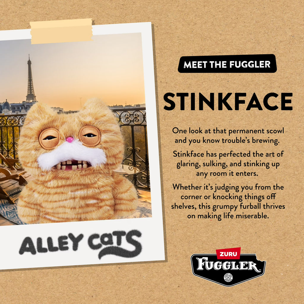 Fuggler Alley Cats 9 inch (Stinkface), Funny Ugly Monster Stuffed Animal Toy by ZURU