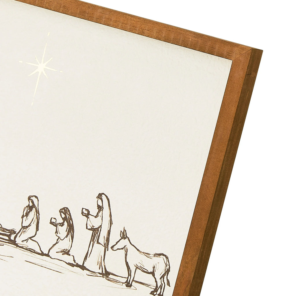 Nativity Scene with Bethlehem Star Framed Christmas Wall Art, 14" x 11", by Holiday Time