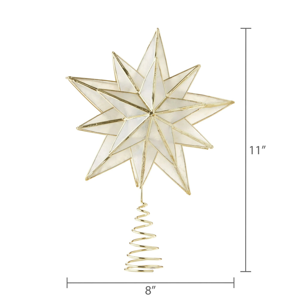 LED Capiz Star Christmas Tree Topper, Gold, [Size], by Holiday Time