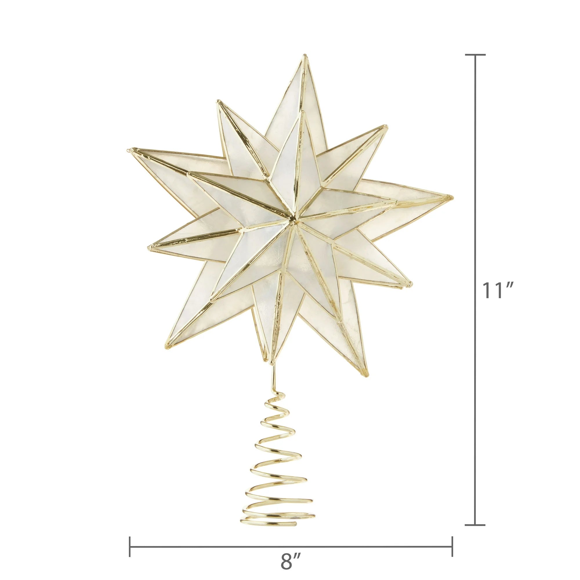 LED Capiz Star Christmas Tree Topper, Gold, [Size], by Holiday Time