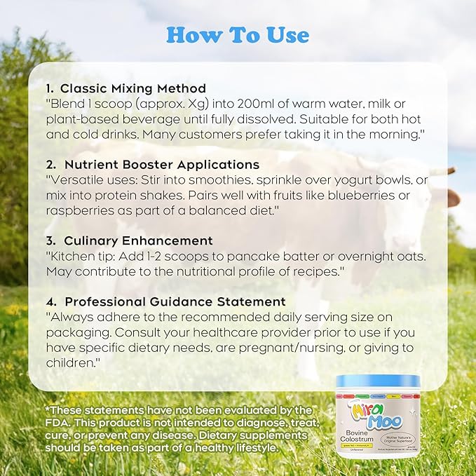 Miracle Moo Colostrum Unflavored powder 60 servings