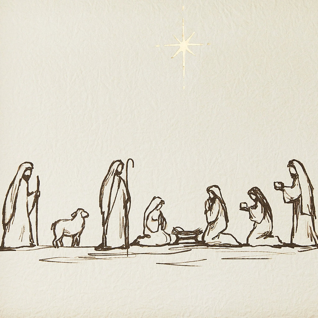 Nativity Scene with Bethlehem Star Framed Christmas Wall Art, 14" x 11", by Holiday Time