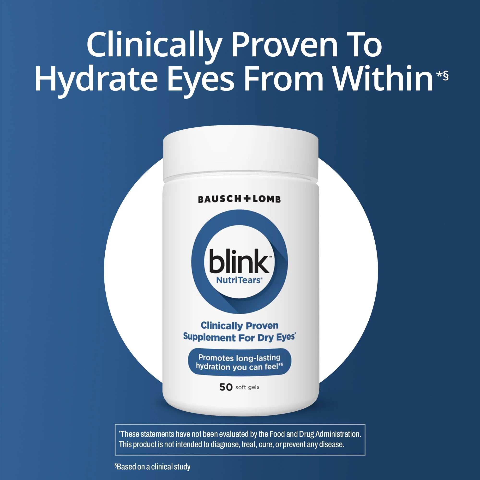 Blink NutriTears Eye Health Softgels | 50 Count | With Lutein & Zeaxanthin