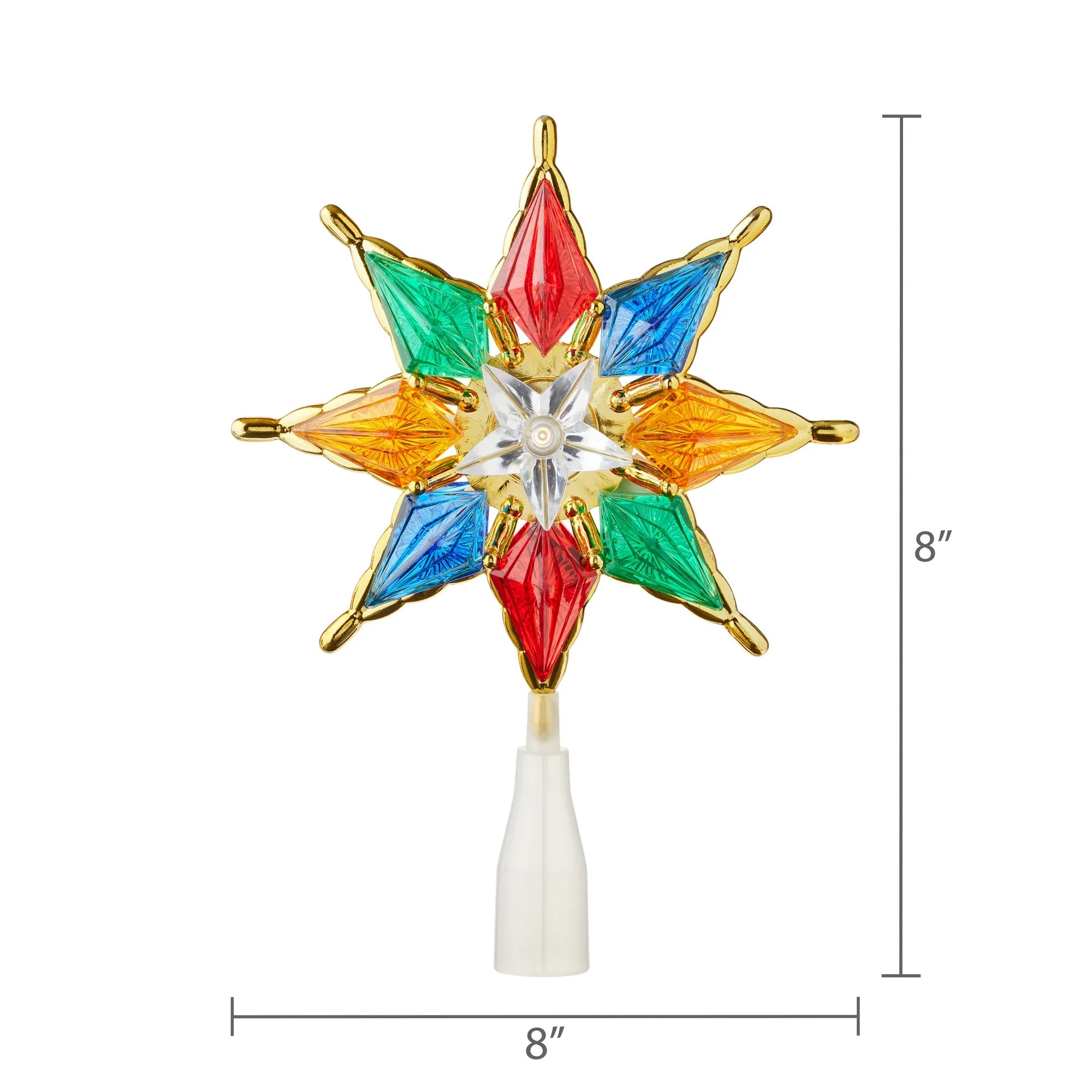 LED Star Christmas Tree Topper, Multicolor, 8", by Holiday Time