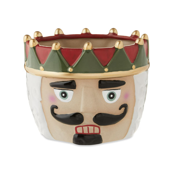 Ceramic Nutcracker Decorative Pot Christmas Decoration, Multicolor, 3.75", by Holiday Time