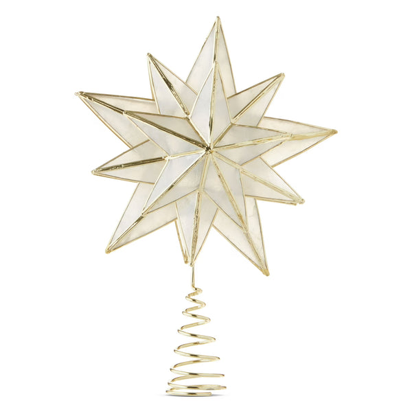 LED Capiz Star Christmas Tree Topper, Gold, [Size], by Holiday Time