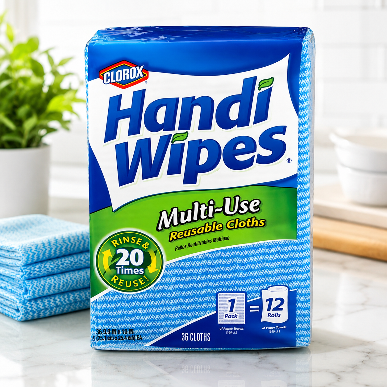 Clorox Handi Wipes Multi-Use Reusable Cloths – 36 Count