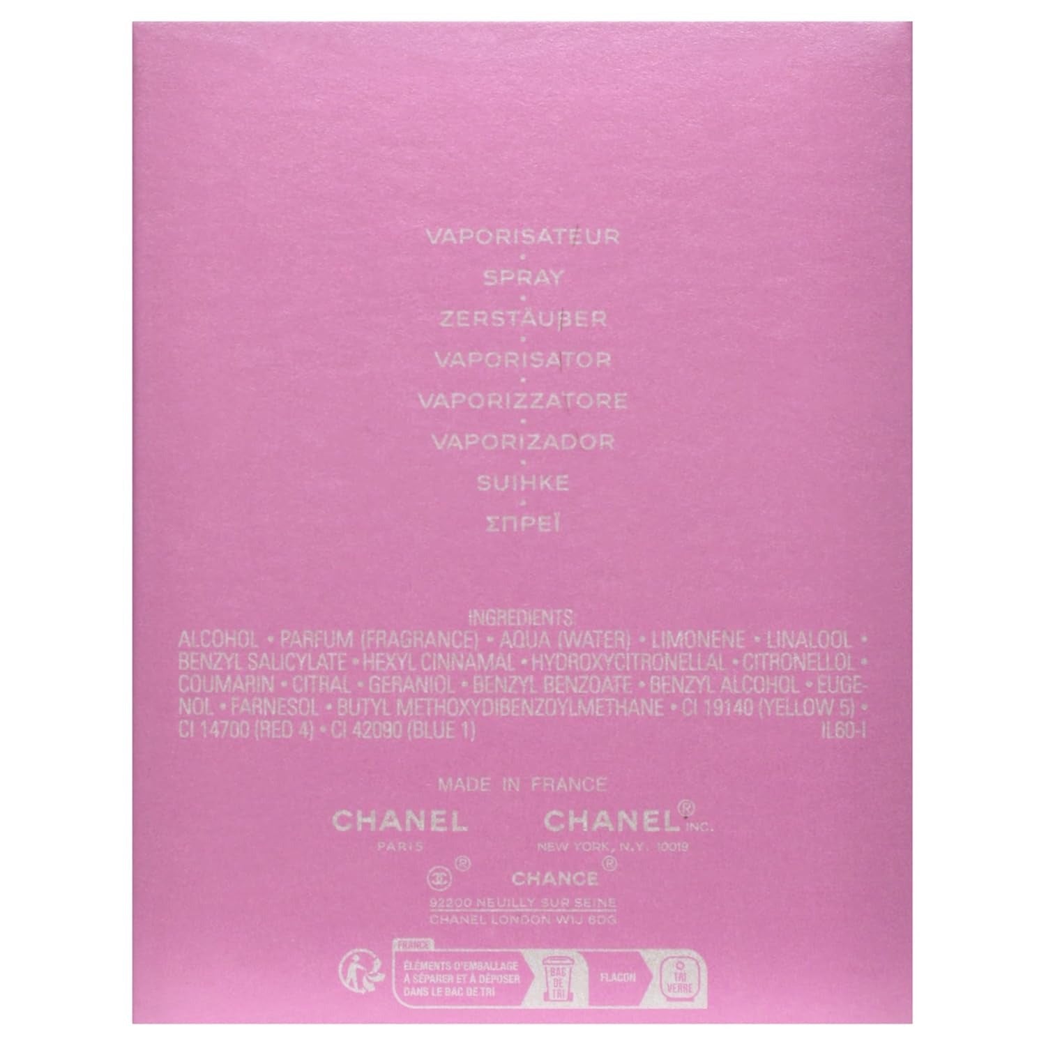 Chanel Chance Eau De Parfum Spray 1.7 oz / 50ml – Elegant Floral Women’s Perfume, Long-Lasting Luxury Fragrance
