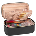 OCHEAL Small Cosmetic Bag,Portable Cute Travel Makeup Bag for Women and girls Makeup Brush Organizer cosmetics Pouch Bags-Black