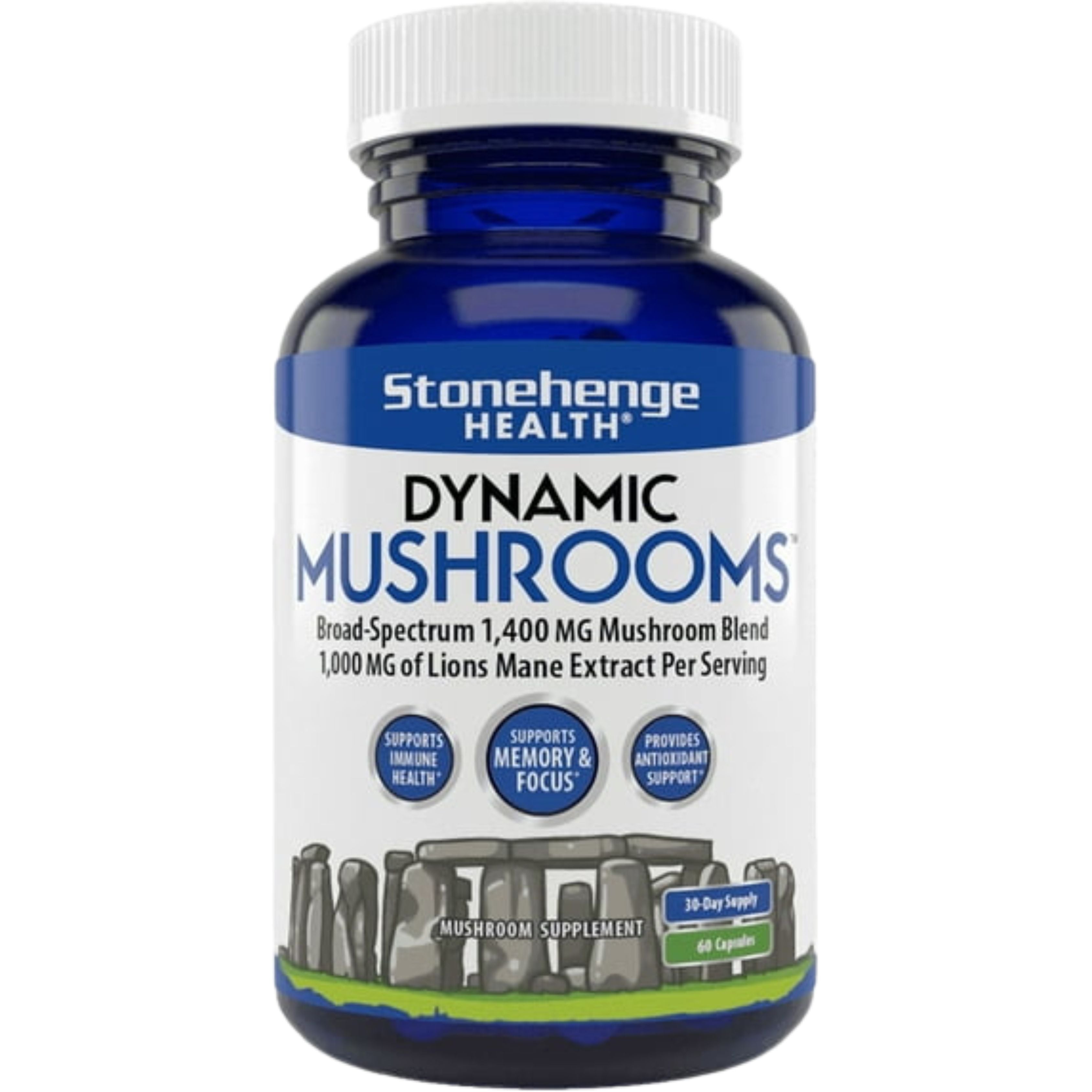 Health Dynamic Mushrooms Blend 60 Veg Capsules | Brain Immune