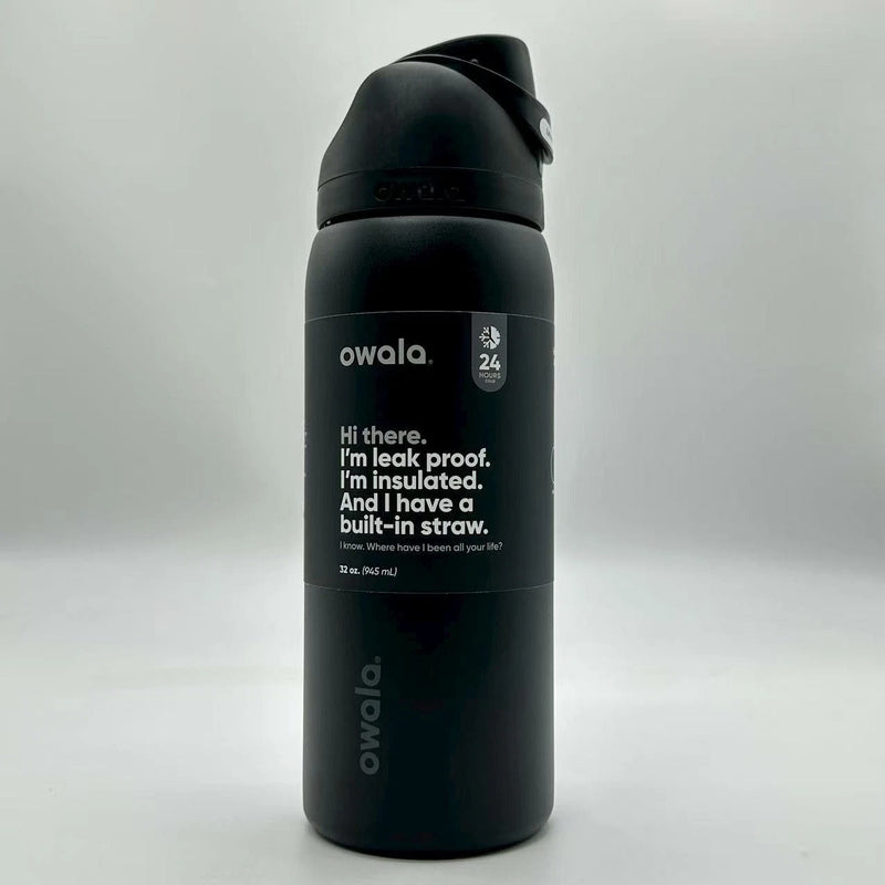 Owala FreeSip Stainless Steel Water Bottle, 24oz, Very Very Black