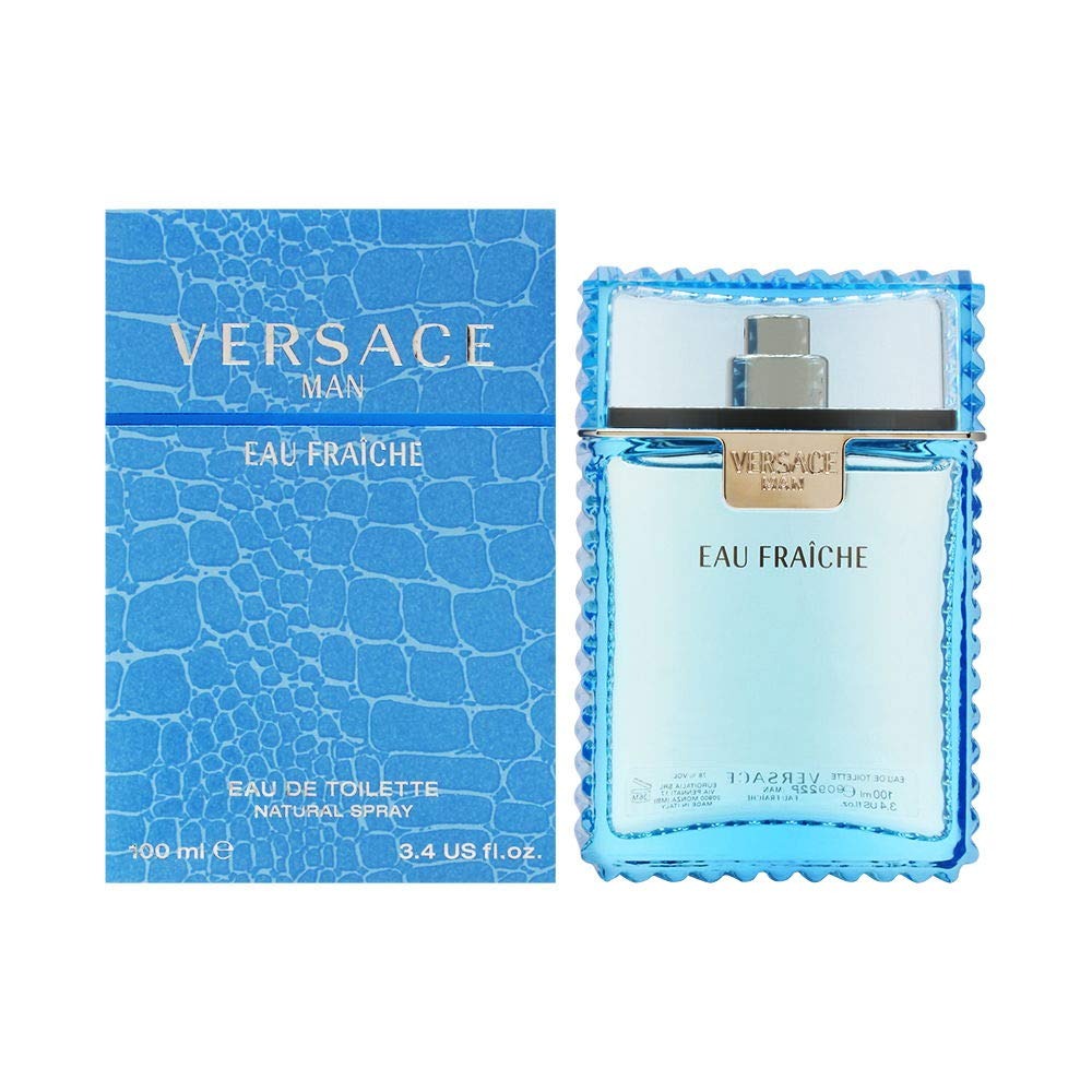Versace Man Eau Fraiche Deodorant Spray for Men 3.4 oz – Fresh Aquatic Luxury Body Spray