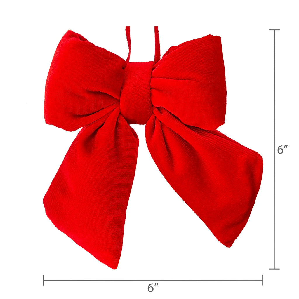 Red Velvet Puffy Bow Christmas Ornament, 5.75", by Holiday Time