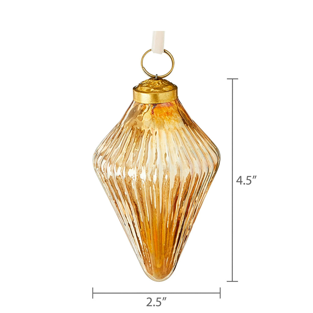 Gold Glass and Metal Gem Christmas Ornament, 4.5", by Holiday Time