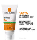 La Roche-Posay Anthelios Uvmune 400 SPF-50+ Oil Control Gel Cream, 50ml | Wholesale Pack – Bundle of 15 Units | Free Shipping