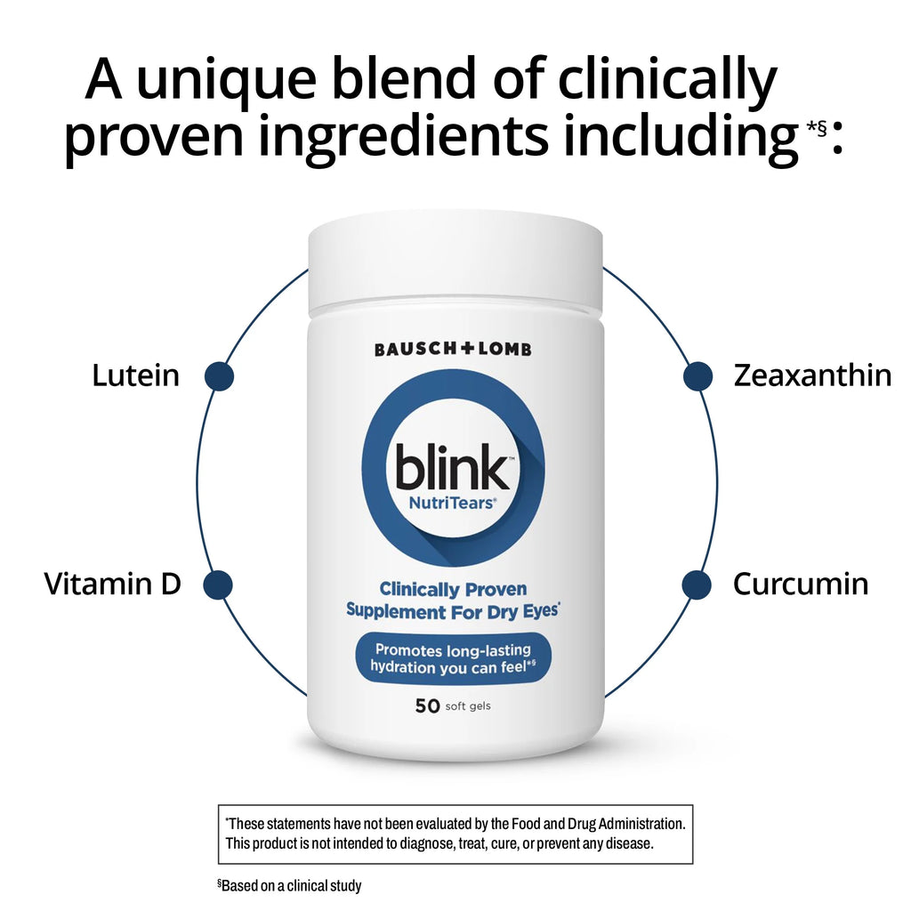 Blink NutriTears Eye Health Softgels | 50 Count | With Lutein & Zeaxanthin