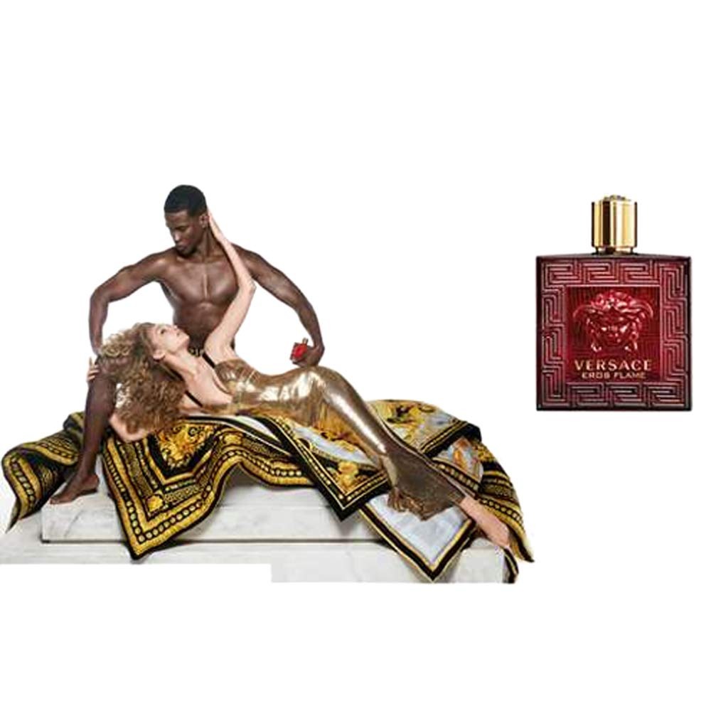 Versace Eros Flame Eau De Parfum Spray 3.4 oz / 100ml – Spicy Woody Men’s Luxury Cologne, Long-Lasting Fragrance