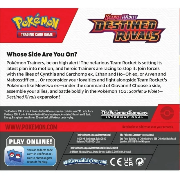 Pokémon TCG Scarlet & Violet Destined Rivals Booster Pack Art Set (4 Packs) – Sealed Collectible Trading Cards Bundle