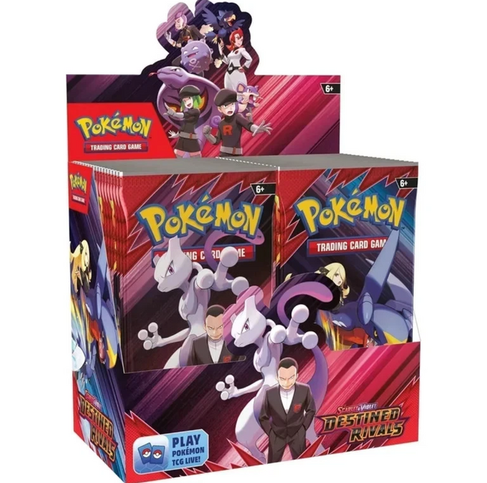 Pokémon TCG Scarlet & Violet Destined Rivals Booster Pack Art Set (4 Packs) – Sealed Collectible Trading Cards Bundle